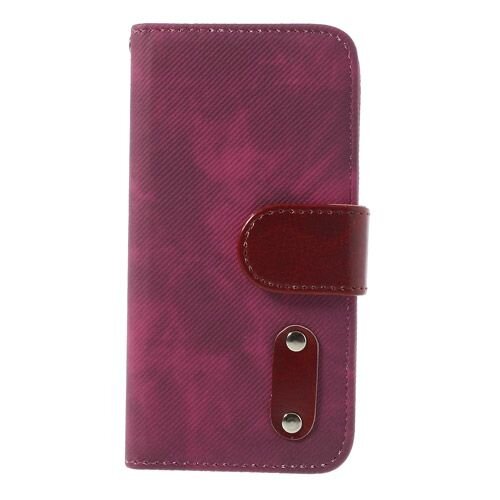 iphone 5 5s doek structuur leren case stand hard