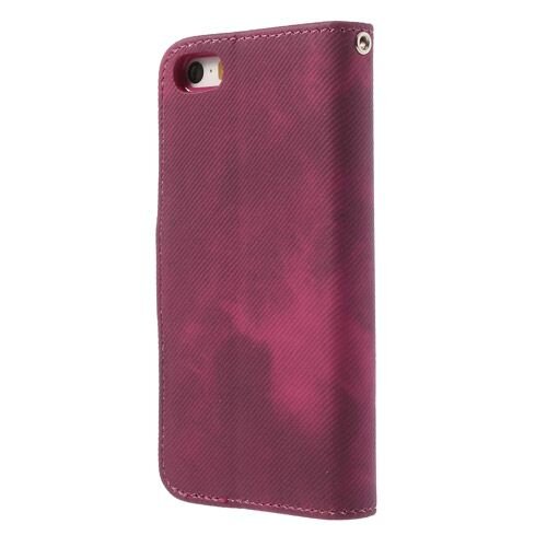 iphone 5 5s doek structuur leren case stand hard