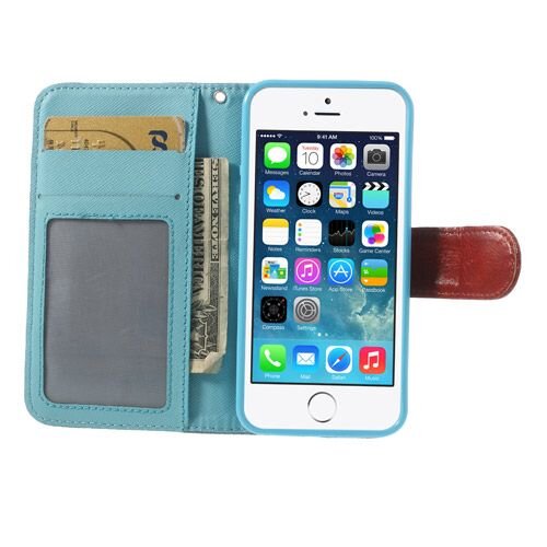 iphone 5 5s doek structuur leren case stand blauw iphone 5 5s doek structuur leren case stand blauw