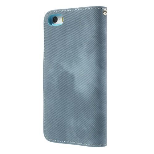 iphone 5 5s doek structuur leren case stand blauw iphone 5 5s doek structuur leren case stand blauw