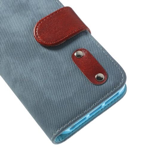 iphone 5 5s doek structuur leren case stand blauw iphone 5 5s doek structuur leren case stand blauw