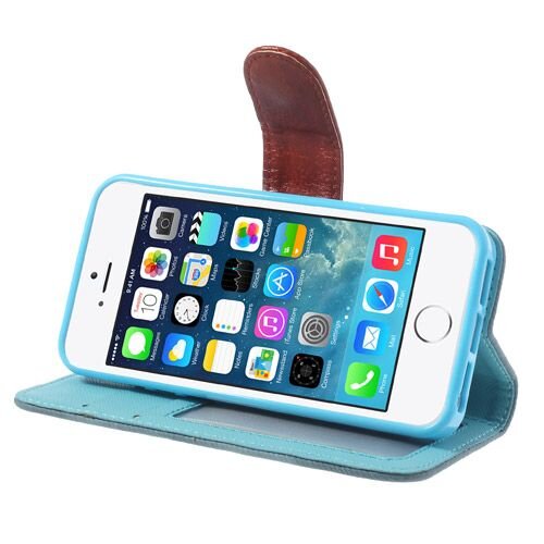iphone 5 5s doek structuur leren case stand blauw iphone 5 5s doek structuur leren case stand blauw