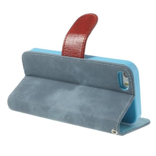 iphone 5 5s doek structuur leren case stand blauw iphone 5 5s doek structuur leren case stand blauw