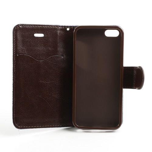 spijkerstof wallet iphone 5 s se blauw