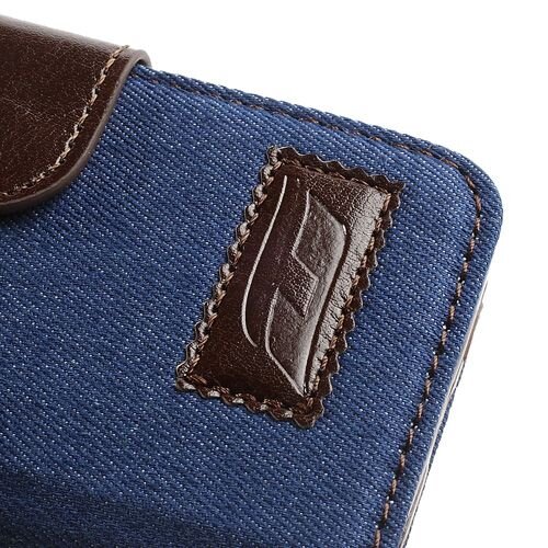 spijkerstof wallet iphone 5 s se blauw
