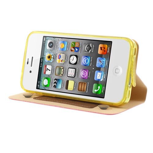 hard roze leren hoesje iphone 4s 4 bamboo spinnew