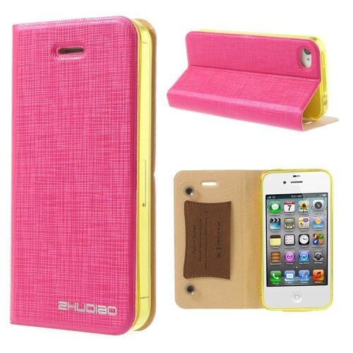 hard roze leren hoesje iphone 4s 4 bamboo spinnew