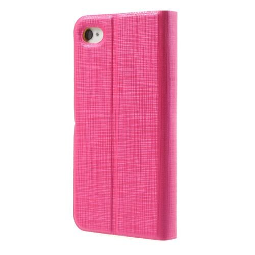 hard roze leren hoesje iphone 4s 4 bamboo spinnew