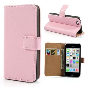 PU Leren Wallet iPhone 5c - Zalm Roze