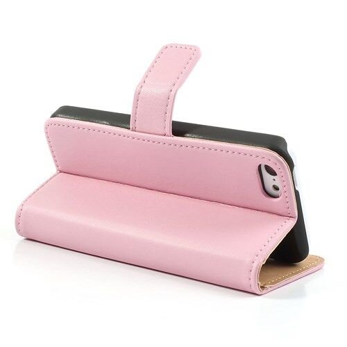 pu leren wallet iphone 5c zalm roze