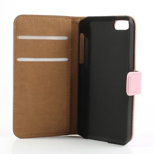 pu leren wallet iphone 5c zalm roze