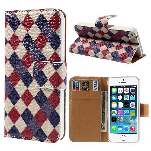 kleurrijke wallet lederen hoesje voor de iphone 5