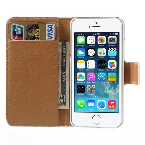 kleurrijke wallet lederen hoesje voor de iphone 5