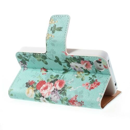 mooie bloemen wallet leren hoesje voor iphone 4 4