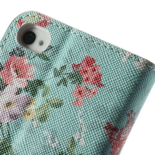 mooie bloemen wallet leren hoesje voor iphone 4 4