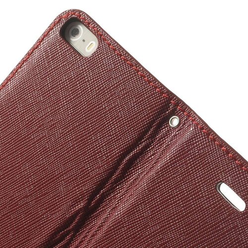 voor de iphone 5s 5 cross textuur echt leder kaar