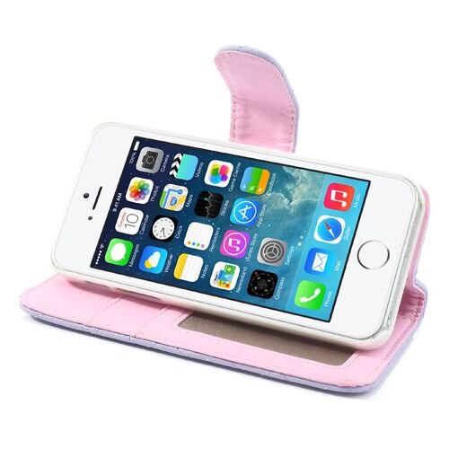 grid lederen hoesje voor iphone 5 s se paars grid lederen hoesje voor iphone 5 s se paars