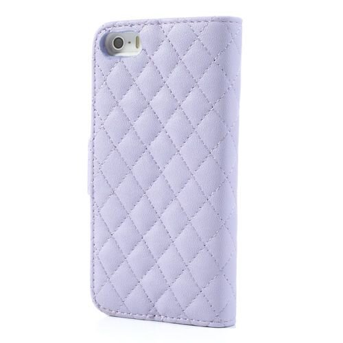 grid lederen hoesje voor iphone 5 s se paars grid lederen hoesje voor iphone 5 s se paars