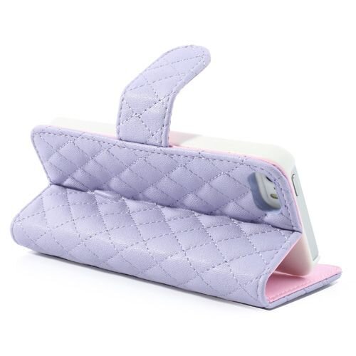 grid lederen hoesje voor iphone 5 s se paars grid lederen hoesje voor iphone 5 s se paars