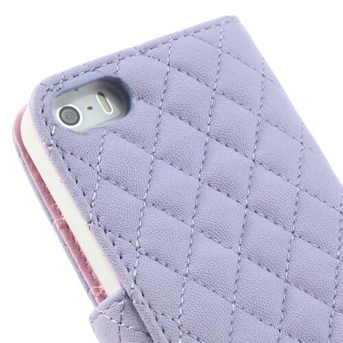 grid lederen hoesje voor iphone 5 s se paars grid lederen hoesje voor iphone 5 s se paars