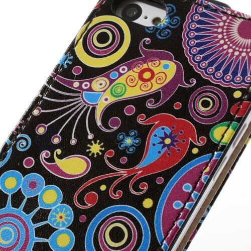 pu leren flipcase iphone 5c 60s fleurig pu leren flipcase iphone 5c 60s fleurig