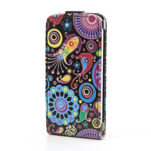 pu leren flipcase iphone 5c 60s fleurig pu leren flipcase iphone 5c 60s fleurig