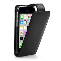 Zwart Doormoon Leren Flip Cover voor iPhone 5c