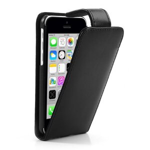 Doormoon Zwart Doormoon Leren Flip Cover voor iPhone 5c