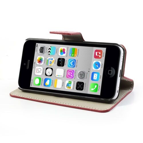 cartoon graffiti leer hoesje voor iphone 5 5s roo