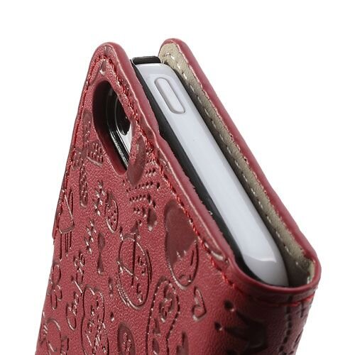 cartoon graffiti leer hoesje voor iphone 5 5s roo