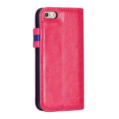 crazy horse stand lederen case iphone 5 5s roze