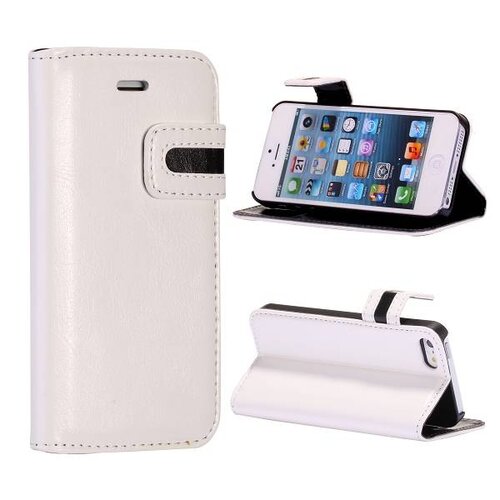 Horse Stand Lederen Case iPhone 5 5S wit