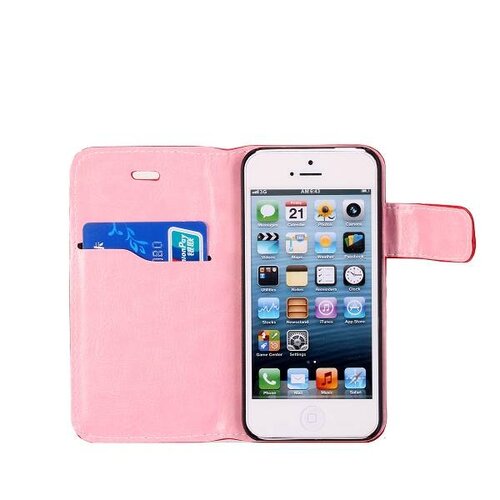 Crazy Horse crazy horse stand lederen case iphone 5 5s rood Crazy Horse crazy horse stand lederen case iphone 5 5s rood