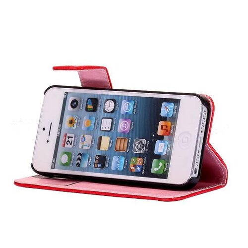 Crazy Horse crazy horse stand lederen case iphone 5 5s rood Crazy Horse crazy horse stand lederen case iphone 5 5s rood