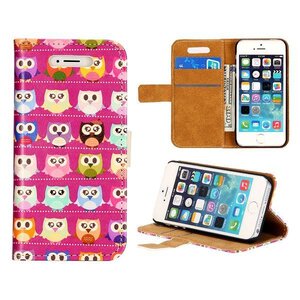 Uilenserie Uiltjes Wallet Style Leren hoesje voor de iPhone 5 5s