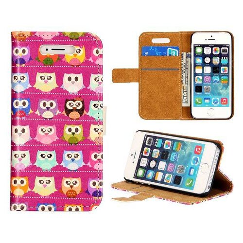 Uilenserie Uiltjes Wallet Style Leren hoesje voor de iPhone 5 5s