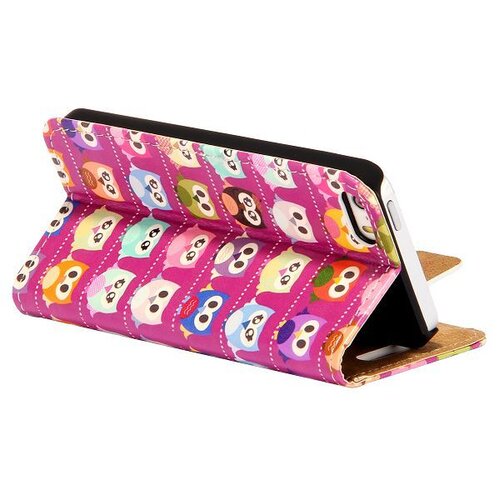 Uilenserie uiltjes wallet style leren hoesje voor de iphone