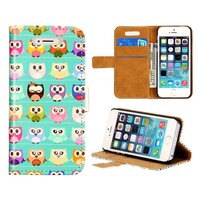 Uiltjes Wallet Style Leren hoesje voor de iPhone 5 5s