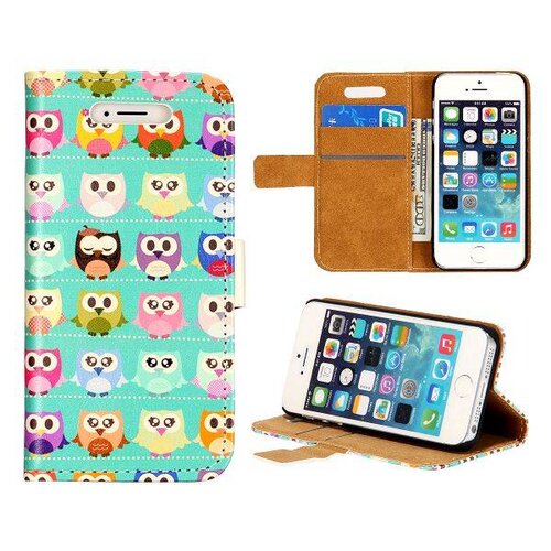 Uilenserie Uiltjes Wallet Style Leren hoesje voor de iPhone 5 5s