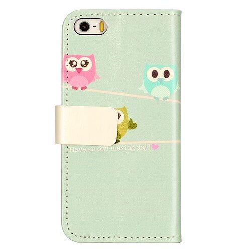 Uilenserie wallet style leren hoesje voor de iphone 5 5s leu Uilenserie wallet style leren hoesje voor de iphone 5 5s leu
