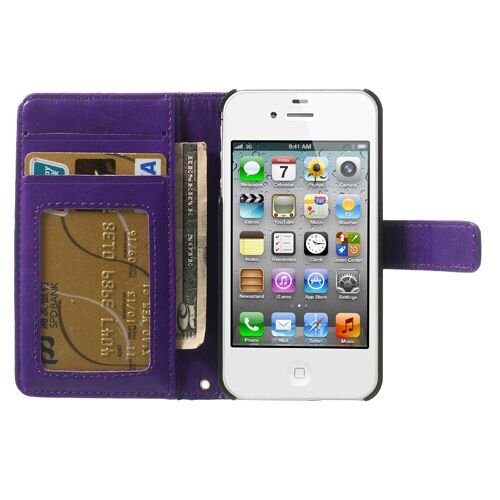 Crazy Horse crazy horse stand lederen kaarthouder paars voor