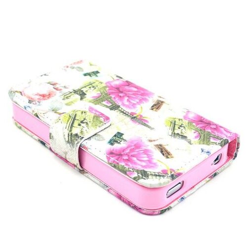 wallet flip stand tpu leren hoesje voor iphone 4