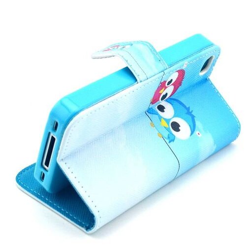 Uilenserie wallet flip stand tpu leren hoesje voor iphone 4 6726994