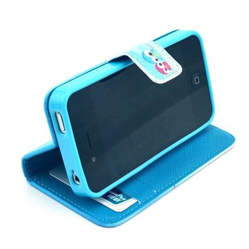 Uilenserie wallet flip stand tpu leren hoesje voor iphone 4 6726994