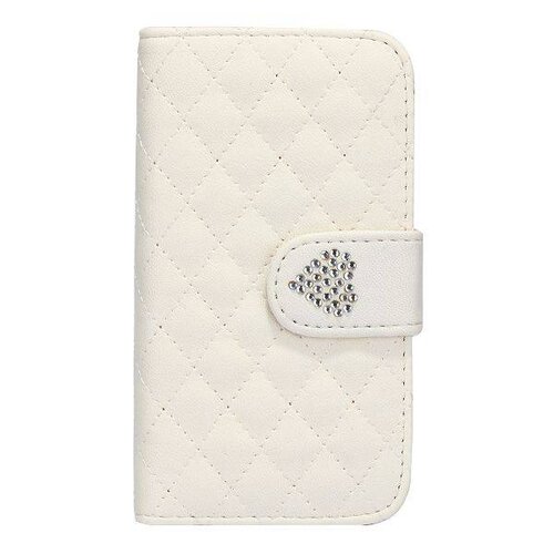 grids wallet bling hartje flip stand leren hoesje