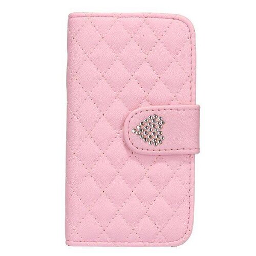 grids wallet bling hartje flip stand leren hoesje 6727017