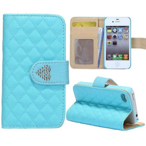 grids wallet bling hartje flip stand leren hoesje 6727039