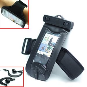 Waterbestendig Armband Case voor iPhone 4 4S iPod (met waterdichte oortelefoon) geel