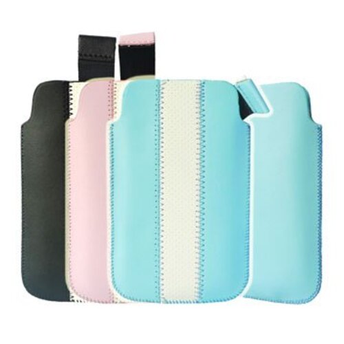 handig leren hoesje voor iphone 3g en iphone 3gs roze wit