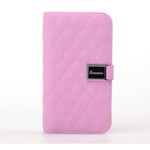 Schapenvacht Wallet case Leren Hoesje voor de iPhone 4 4S roze